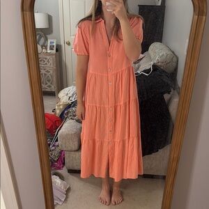 Coral midi Zara dress